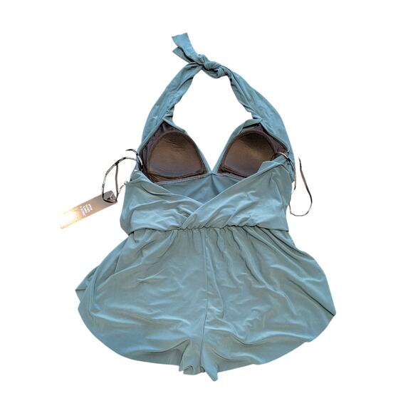 Magicsuit Women's Bianca One Piece Romper Swimsuit Spaghetti Strap Blue Size 10 - Picture 2 of 10